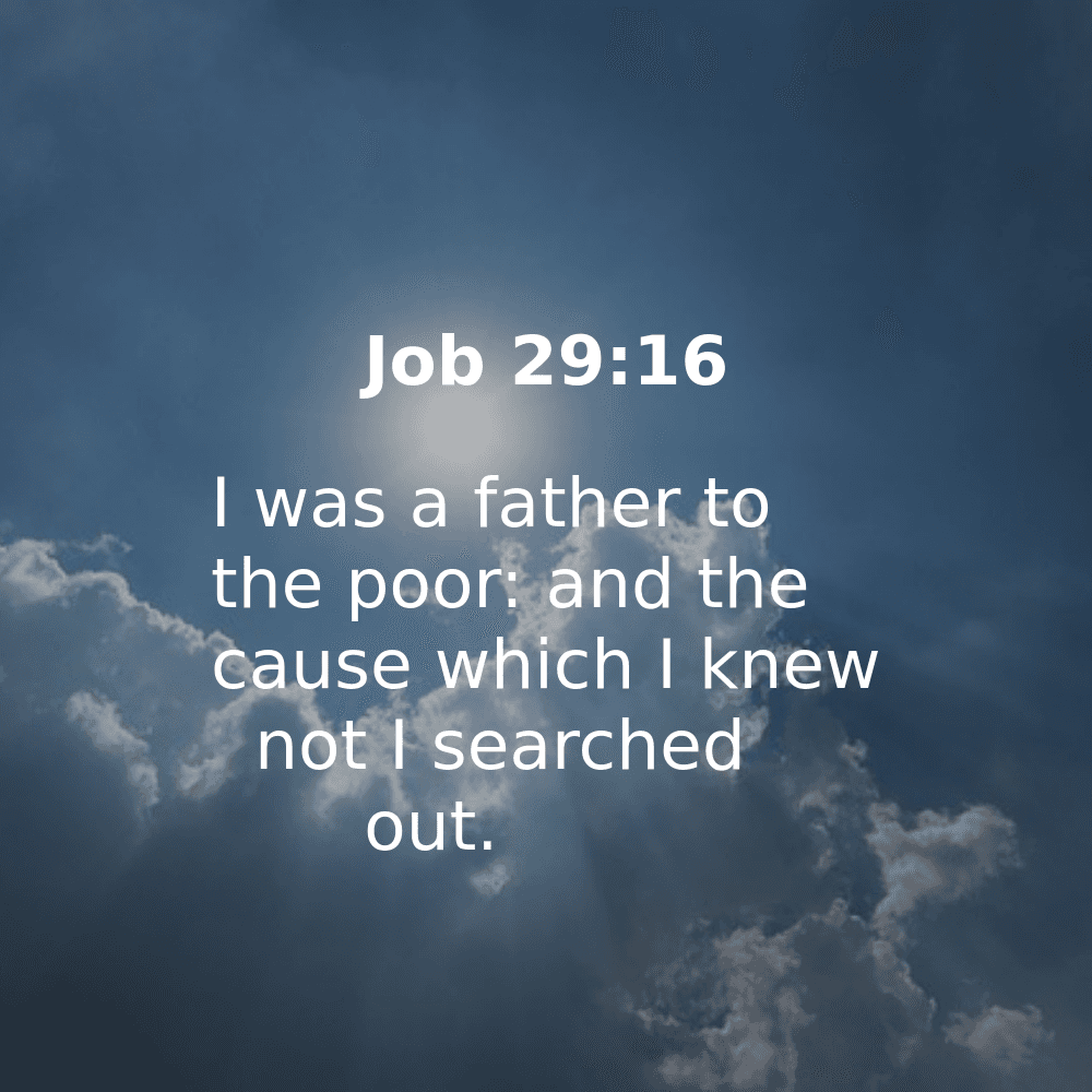 Job 29:16 - Bibleverses.net
