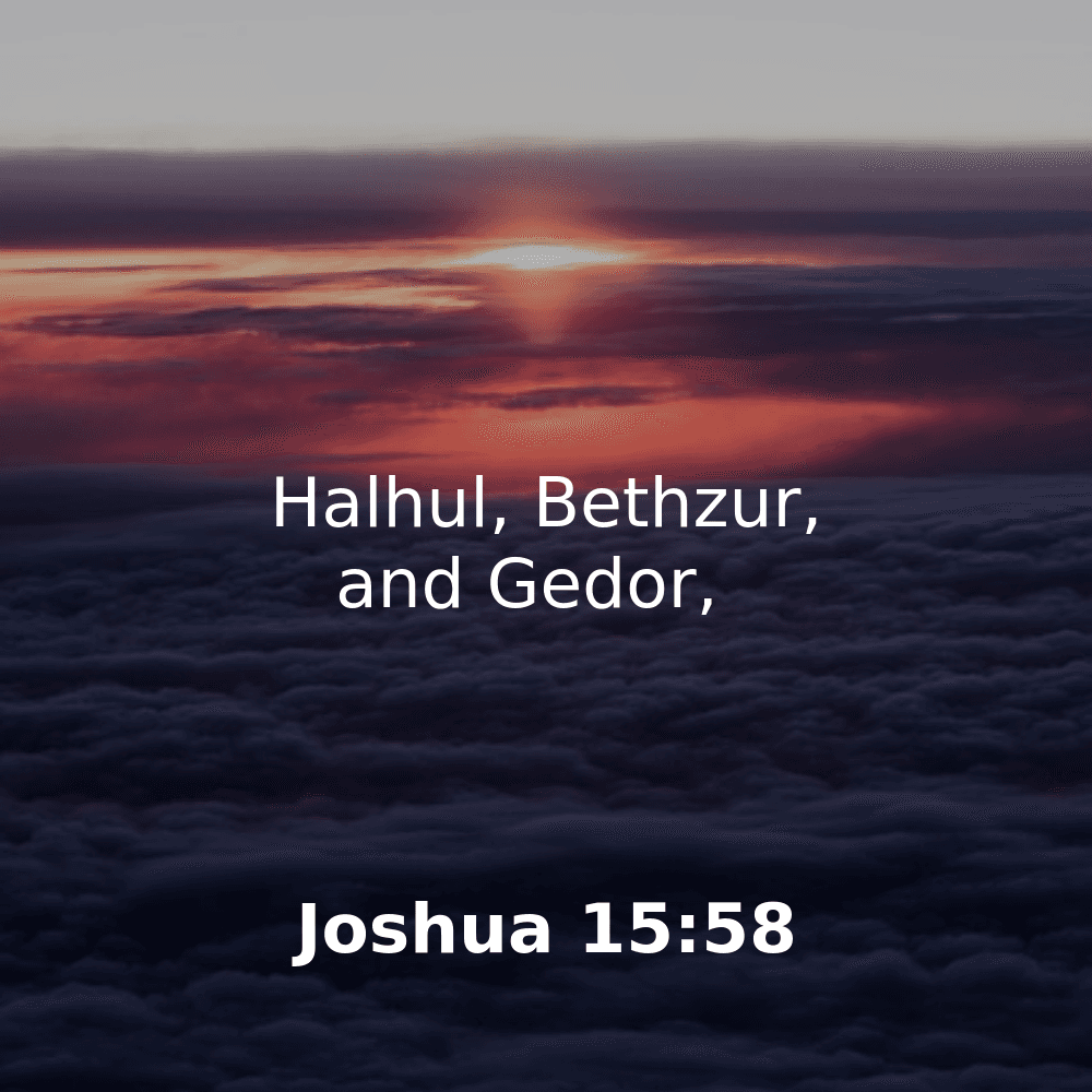 Joshua 15:58 - Bibleverses.net